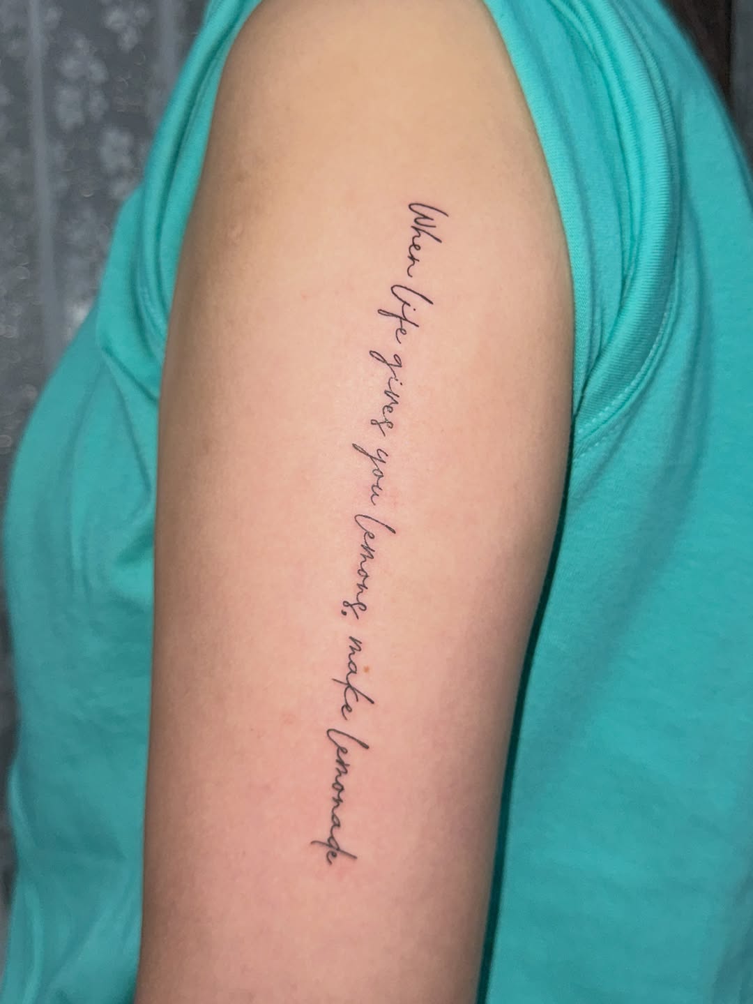 Tattoo by @jisutat — lettering_script, fine_line