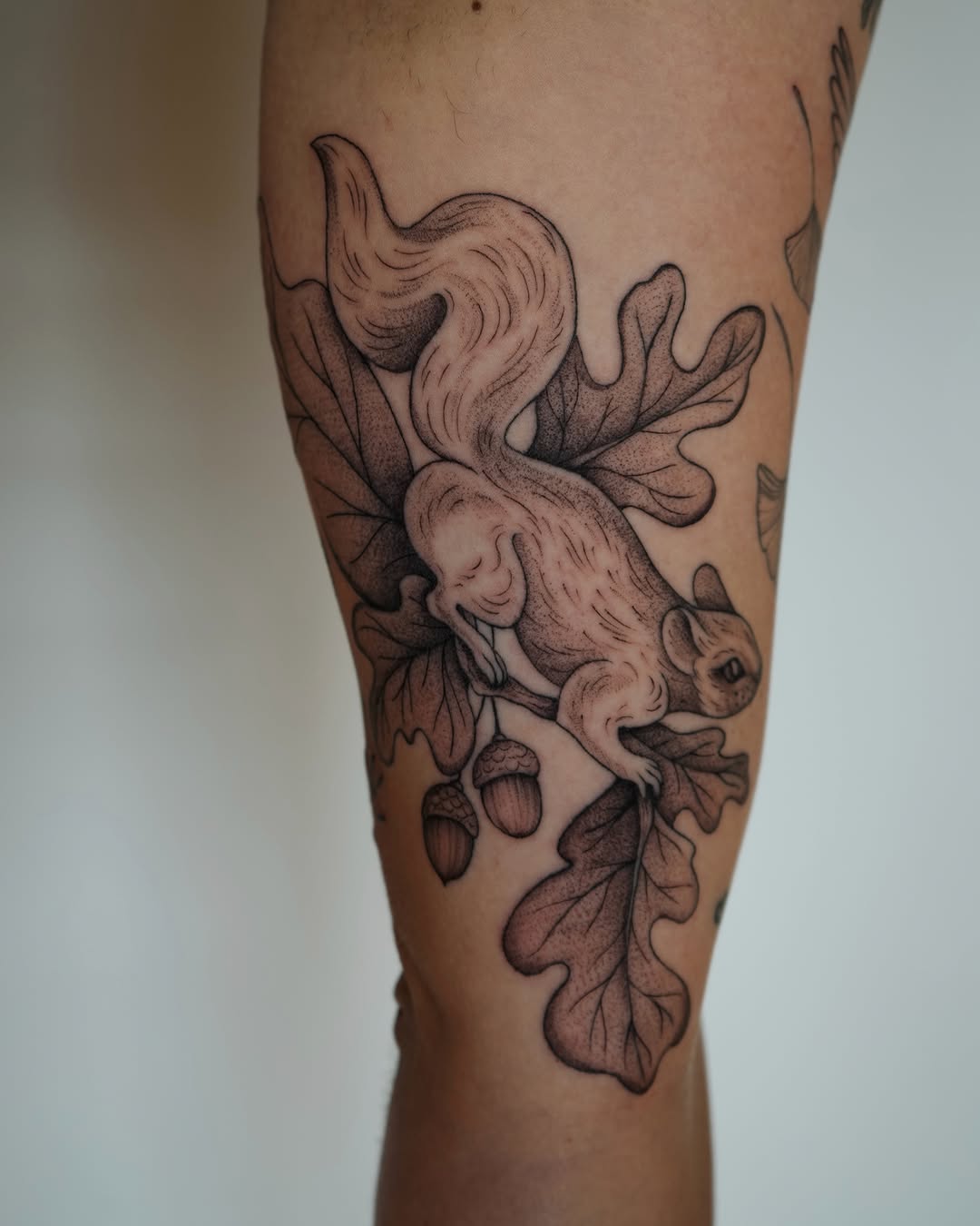 Tattoo by @mikaylasuetattoo — black_and_grey, dotwork