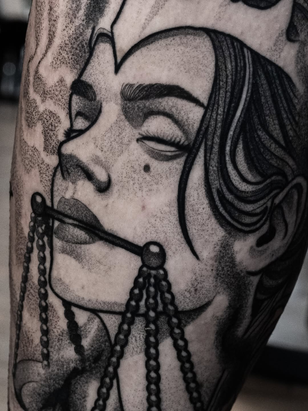 Tattoo by @deadcrown_ — black_and_grey, realism