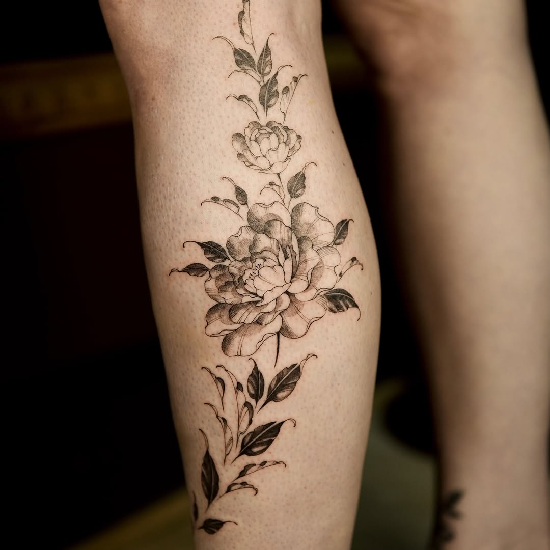 Tattoo by @chanchan.tatts — fine_line, black_and_grey