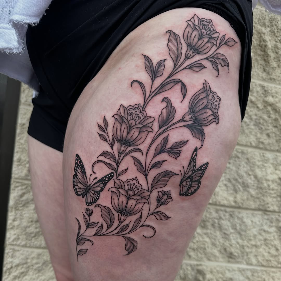Tattoo by @cookie.inkz — fine_line, black_and_grey