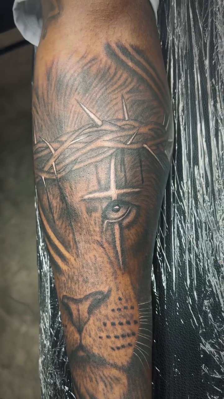 Tattoo by @mazeink_ — realism, black_and_grey