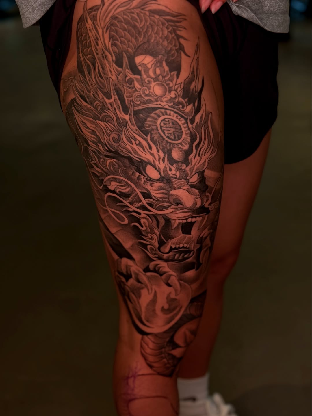 Tattoo by @nefdraws — japanese_irezumi, black_and_grey