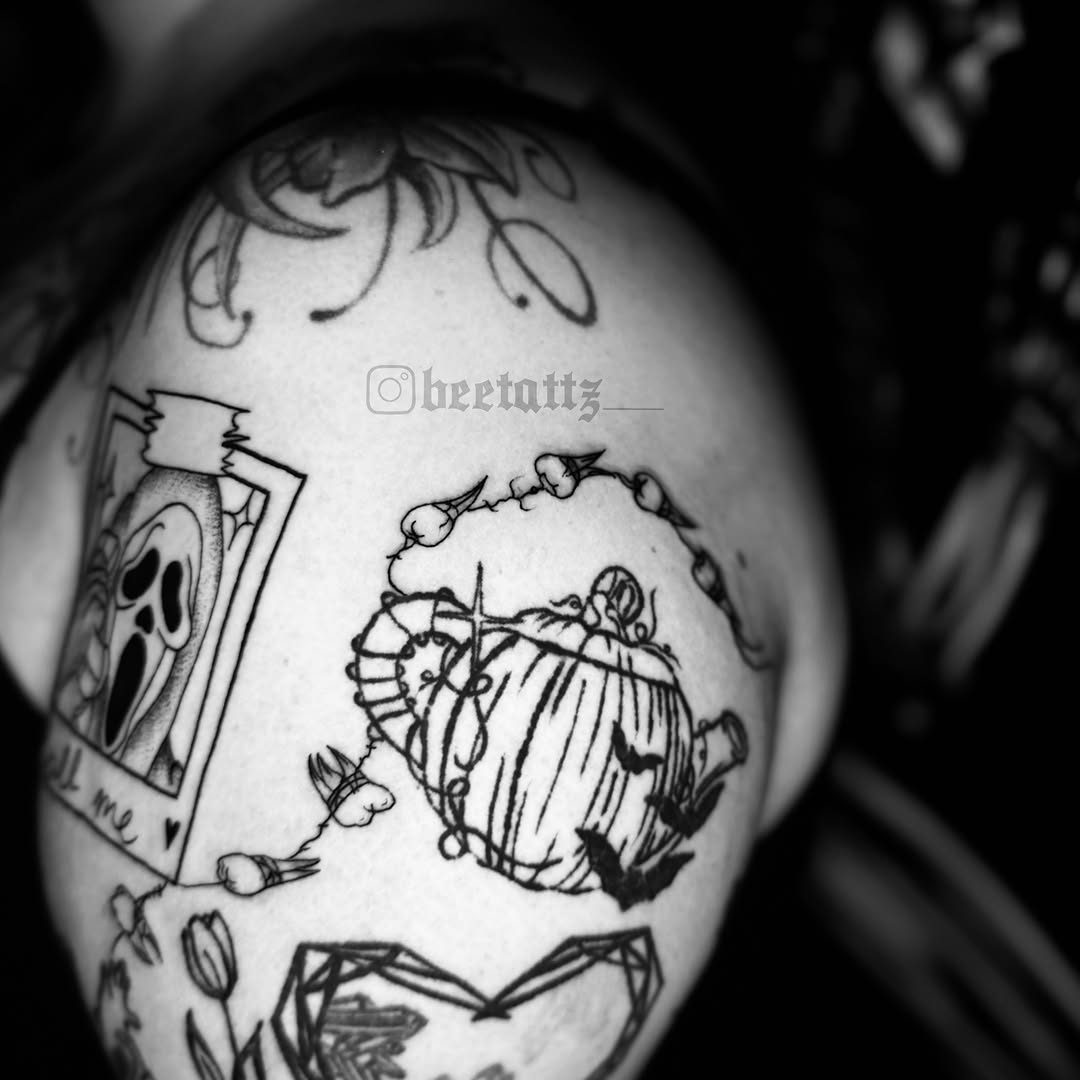 Tattoo by @beetattz_ — illustrative, black_and_grey