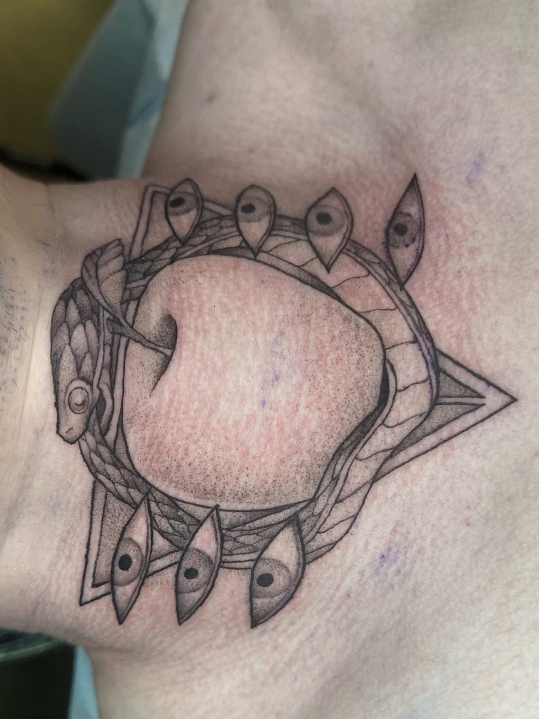 Tattoo by @grimmyweep — black_and_grey, dotwork