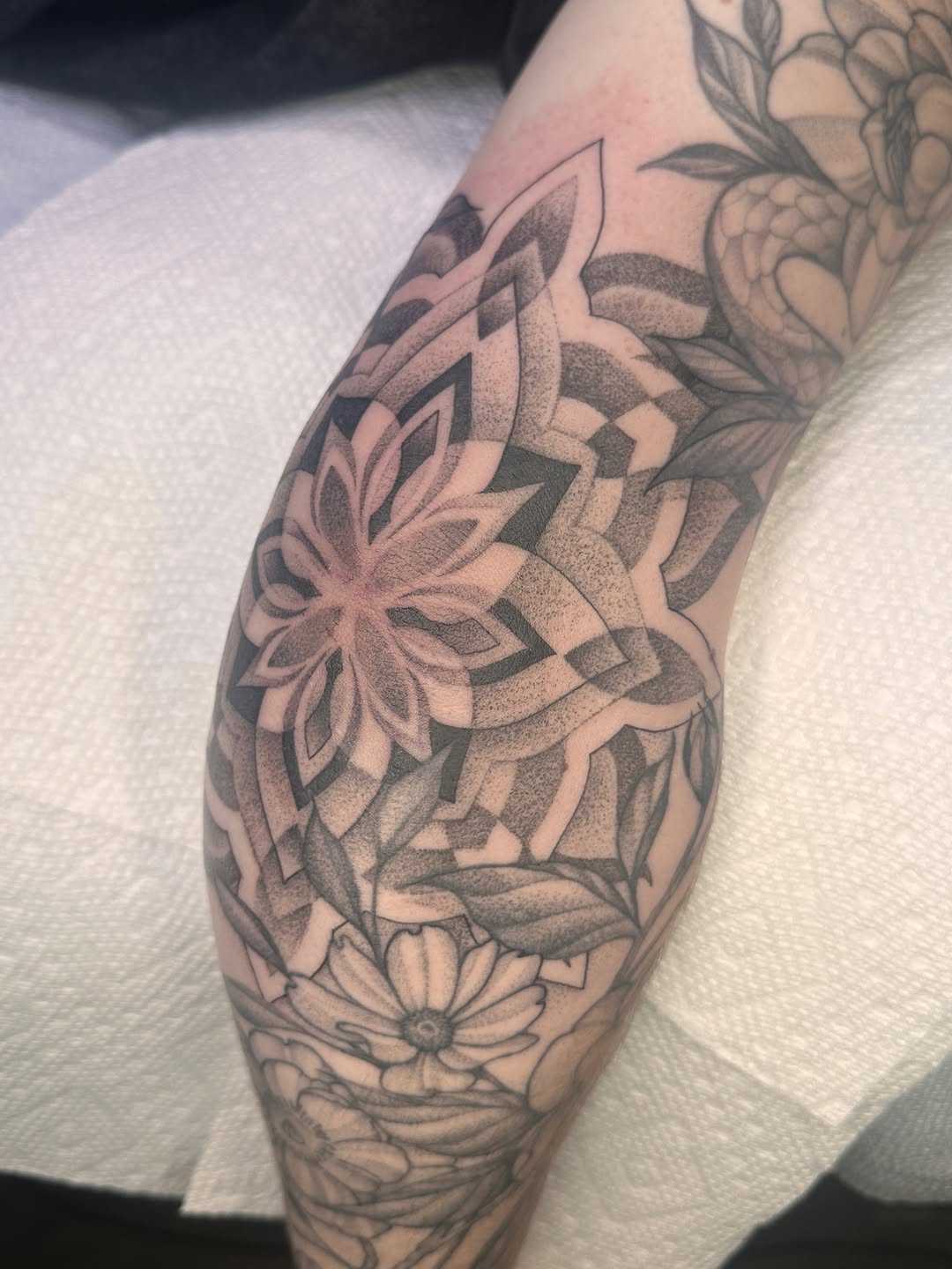 Tattoo by @grimmyweep — dotwork, geometric