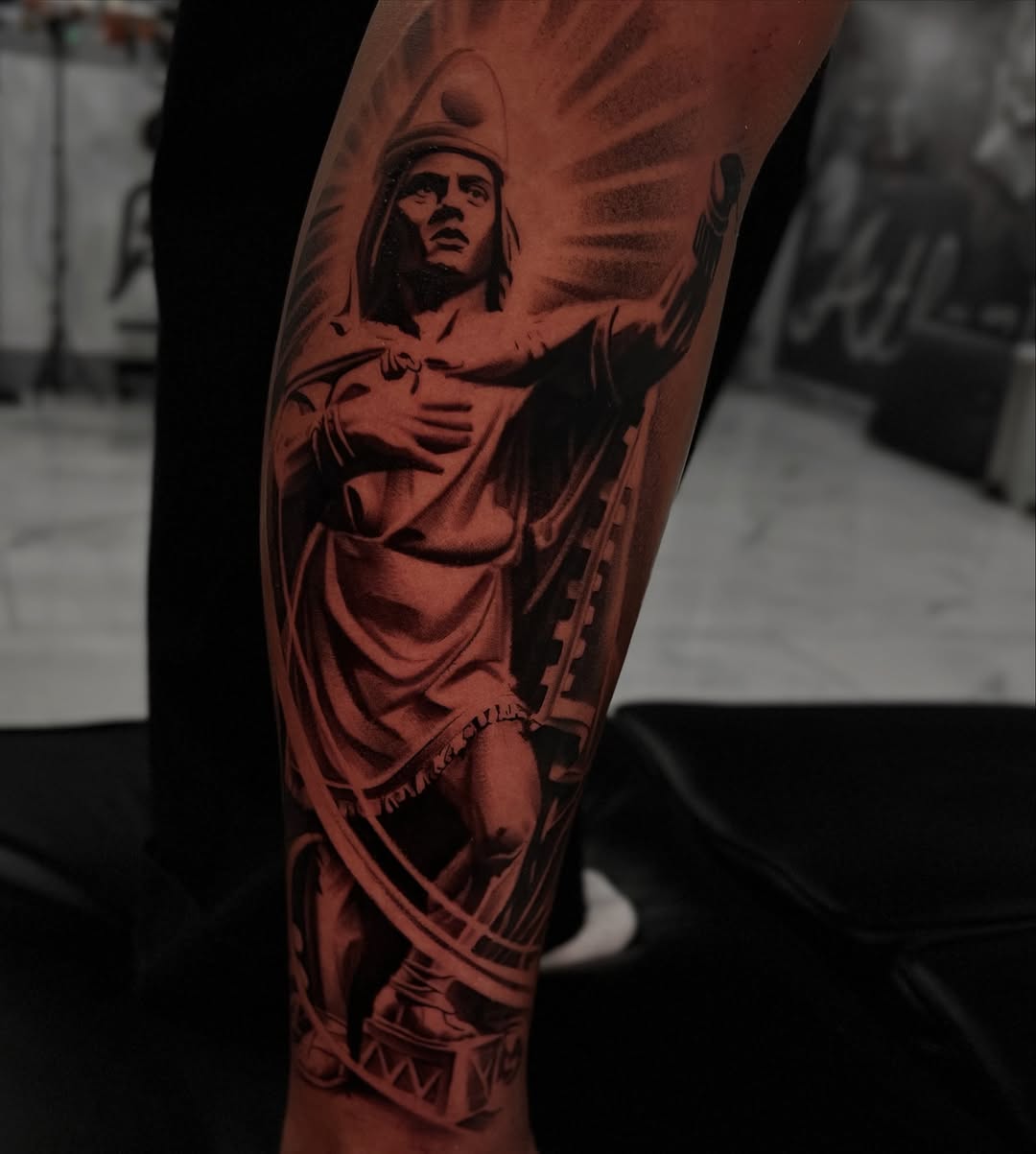 Tattoo by @alfredoadametattoo — realism, black_and_grey