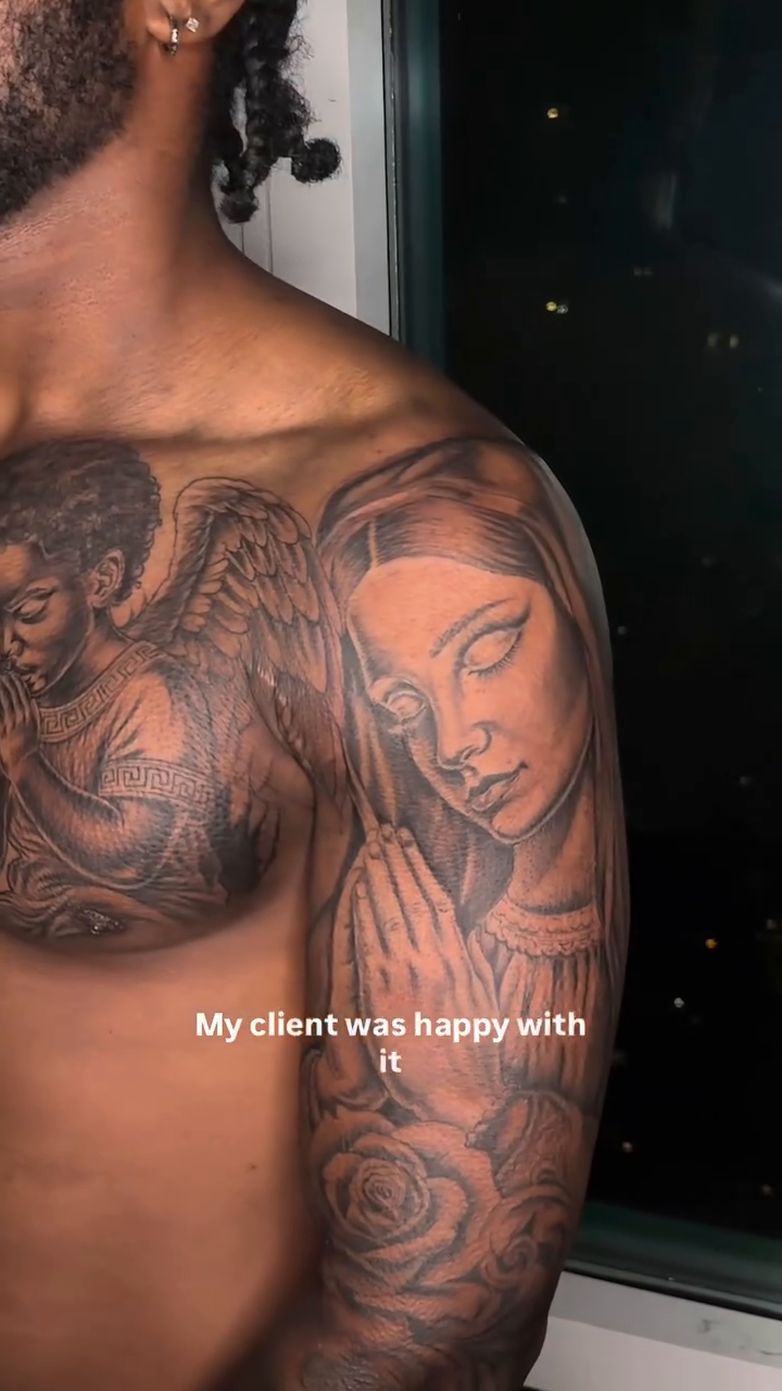 Tattoo by @andrew.raquan — realism, black_and_grey