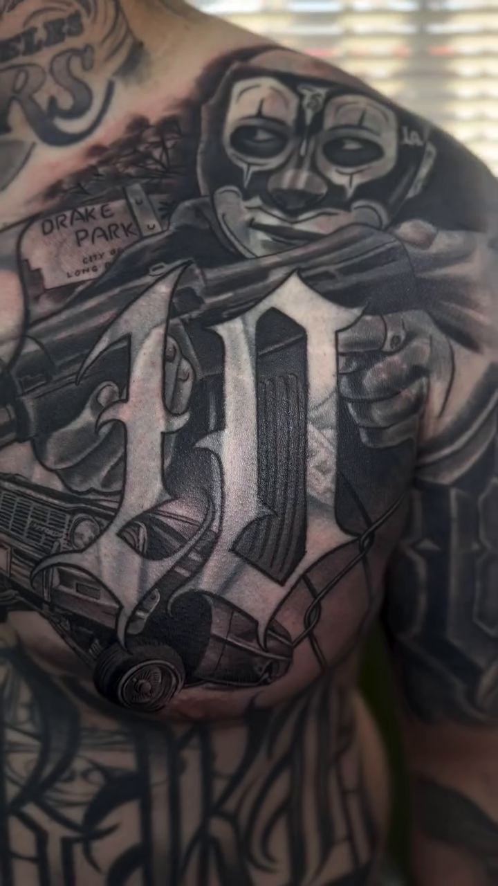 Tattoo by @ibleedink_tattoos โ chicano, black_and_grey