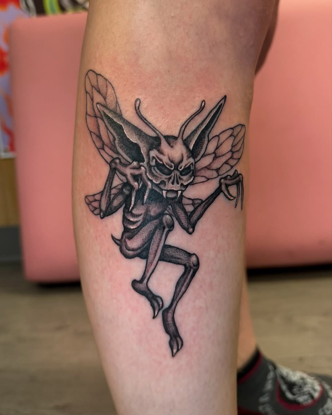 Tattoo by @emilymiljatattoos — dark_realism, black_and_grey