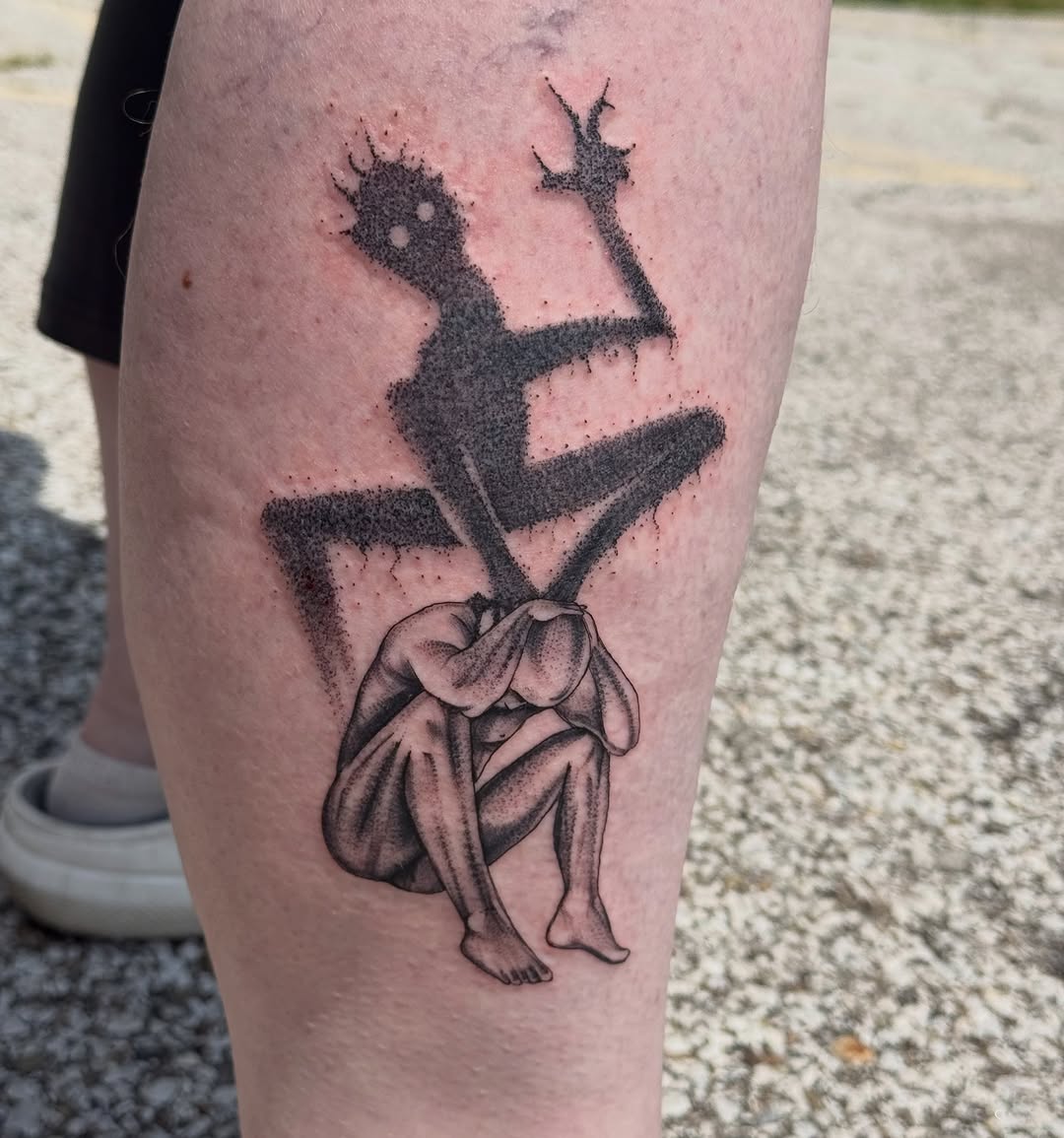 Tattoo by @maxwell.tattoos β black_and_grey, dotwork