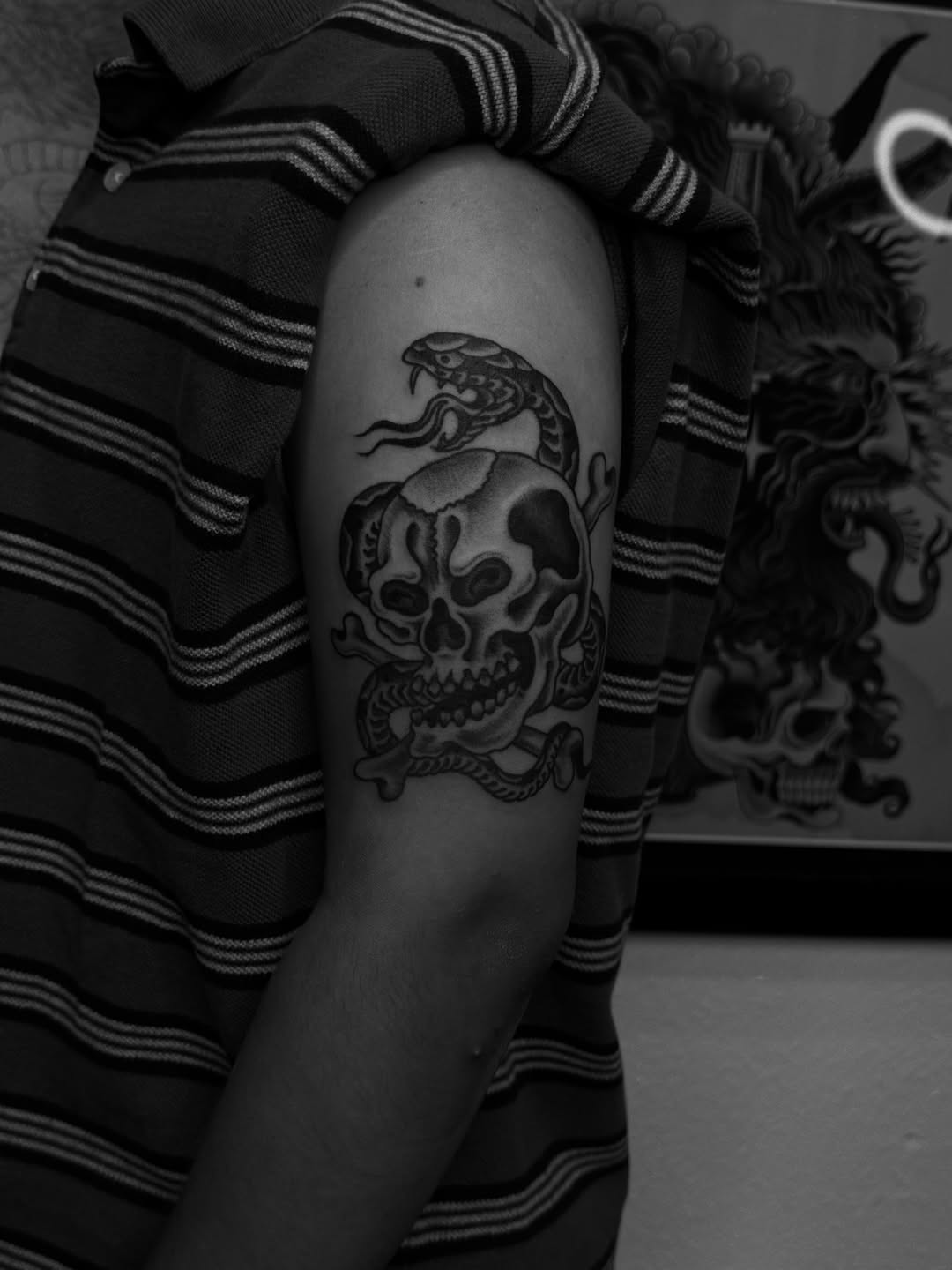 Tattoo by @benkarnofsky โ black_and_grey, chicano