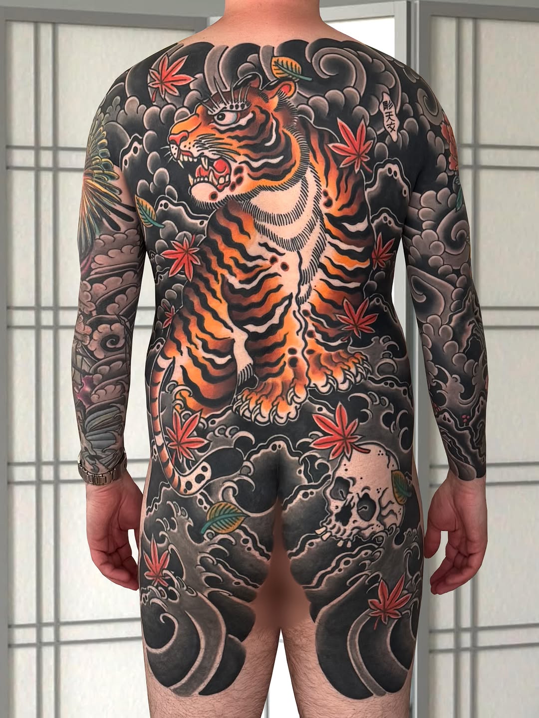 Tattoo by @adam.tennyo.tattoos — japanese_irezumi, black_and_grey