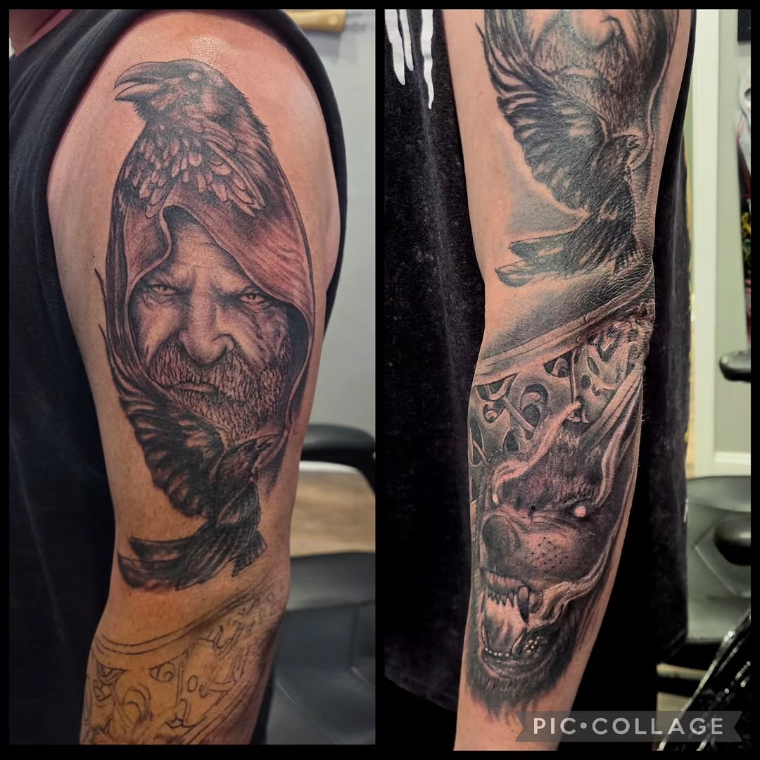 Tattoo by @barryhuffman77 — realism, black_and_grey