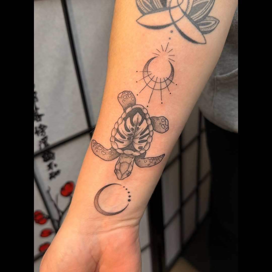 Tattoo by @artbydollface — fine_line, dotwork