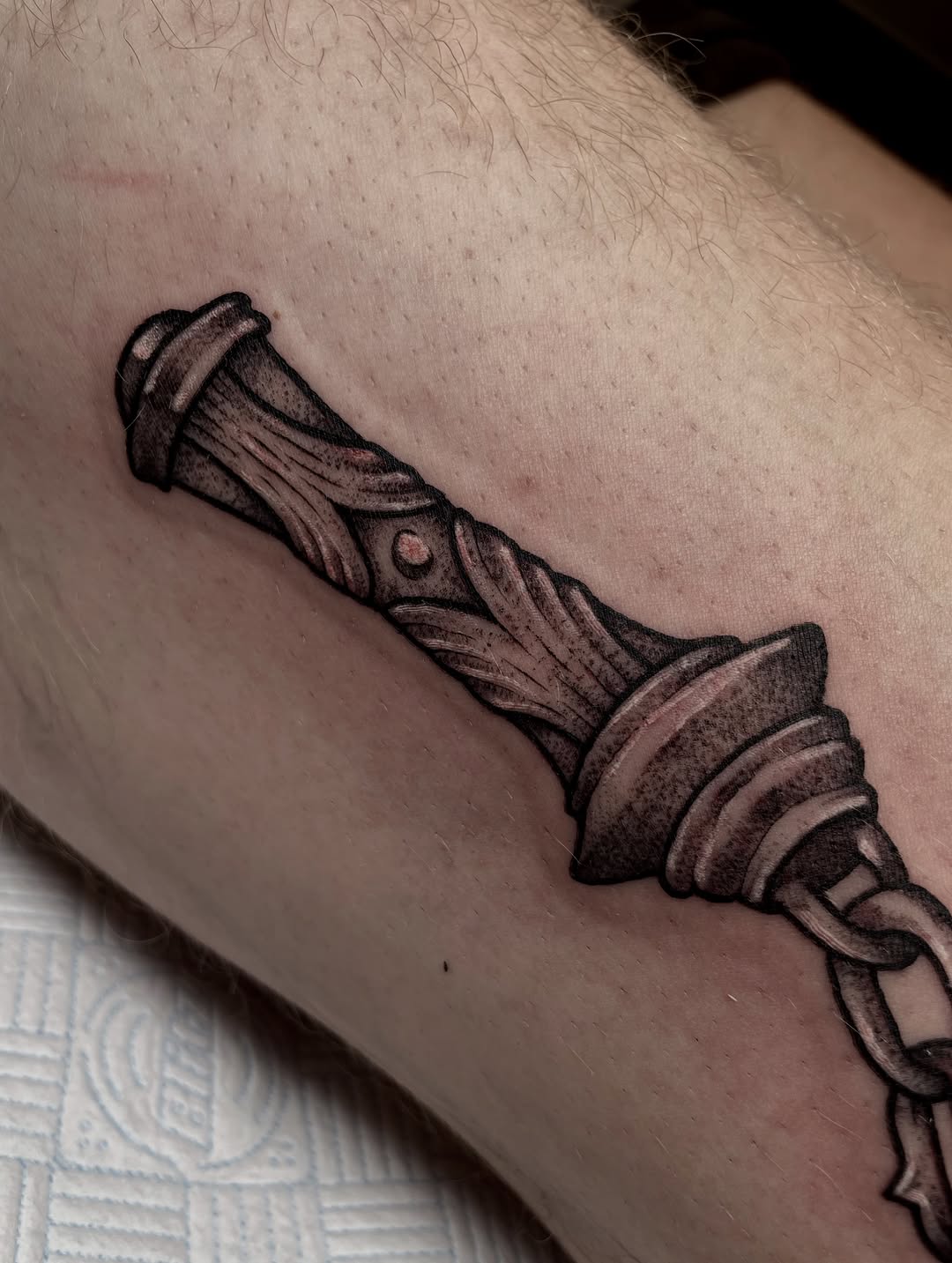 Tattoo by @dog.house.tattoo β realism, black_and_grey