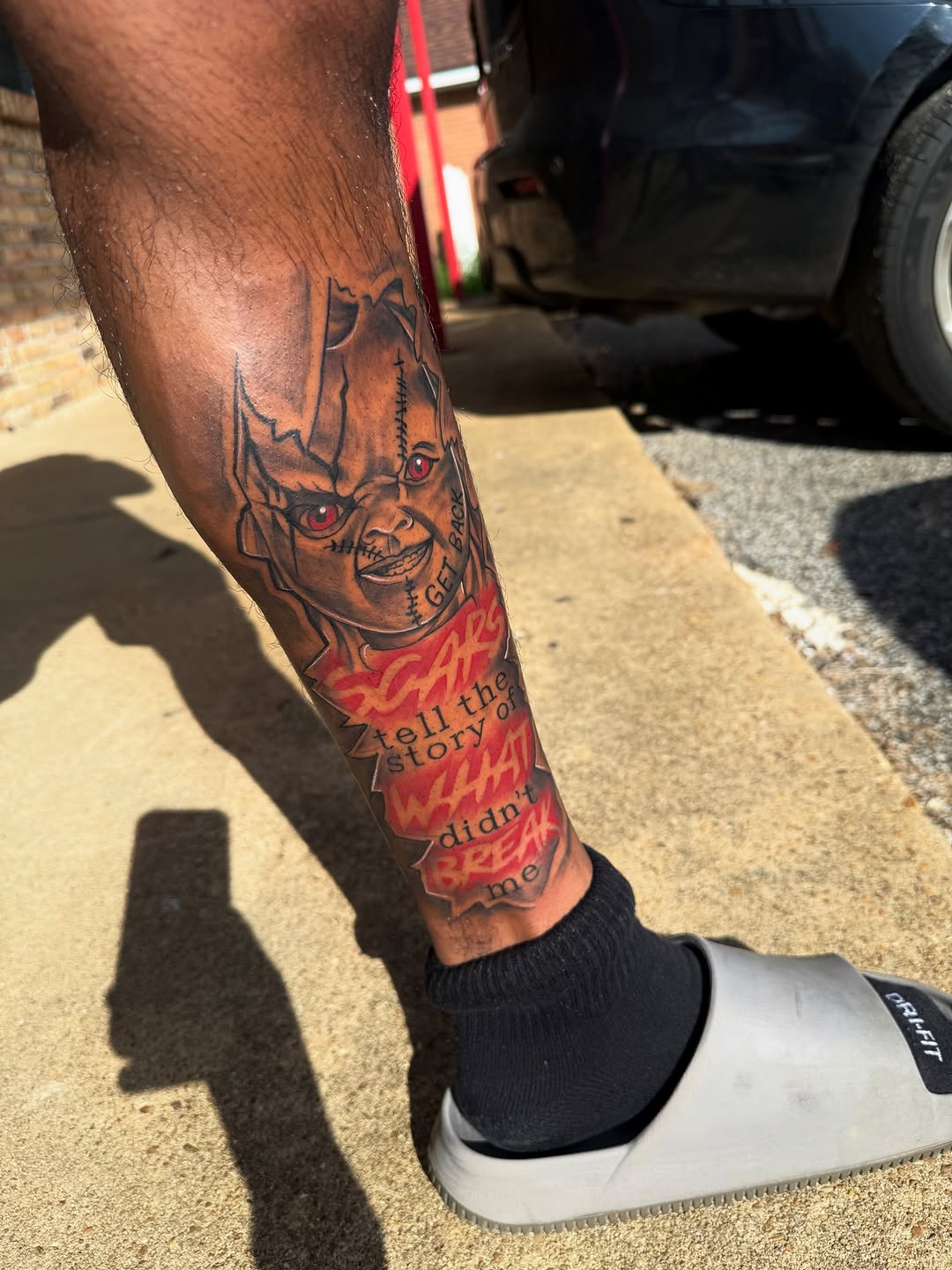 Tattoo by @grindhard_tattoos — realism, lettering_script