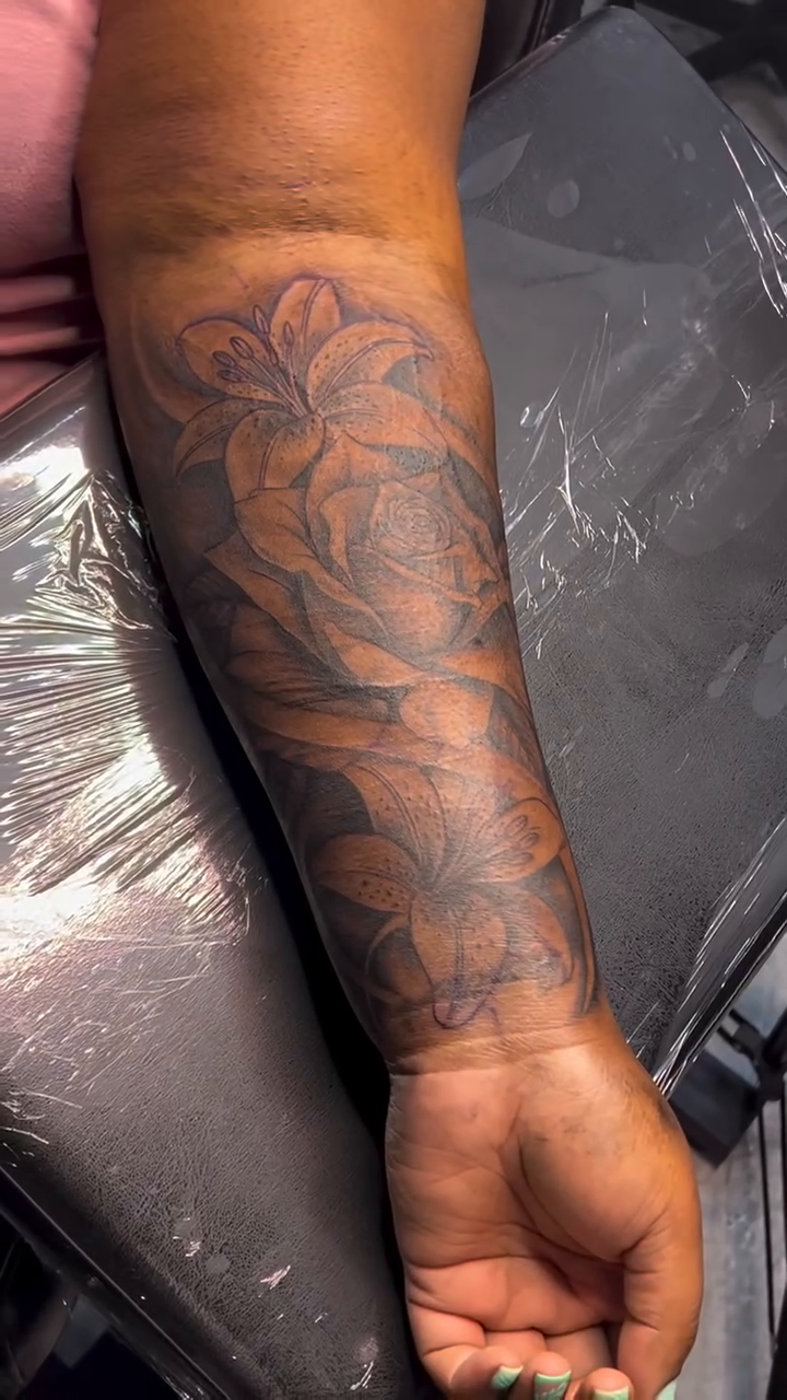 Tattoo by @prettynaasty_ink — black_and_grey, realism