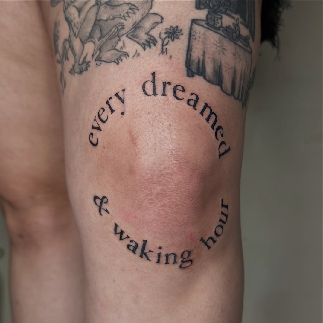 Tattoo by @silly.tatty — lettering_script, fine_line