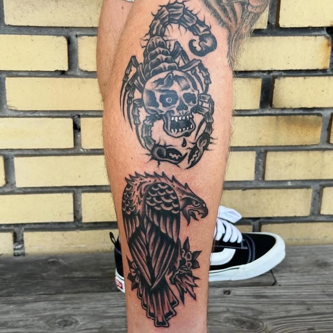 Tattoo by @jaredallentattoos — american_traditional, black_and_grey