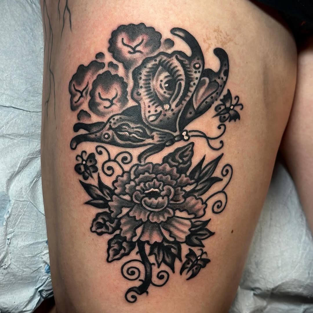 Tattoo by @jaredallentattoos — japanese_irezumi, black_and_grey