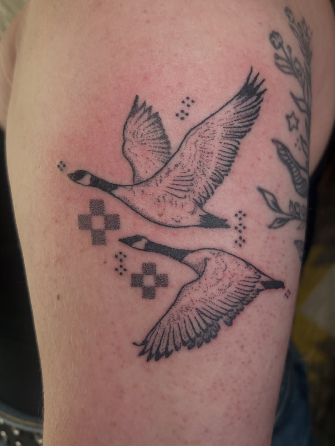 Tattoo by @soreoptimist — dotwork, black_and_grey