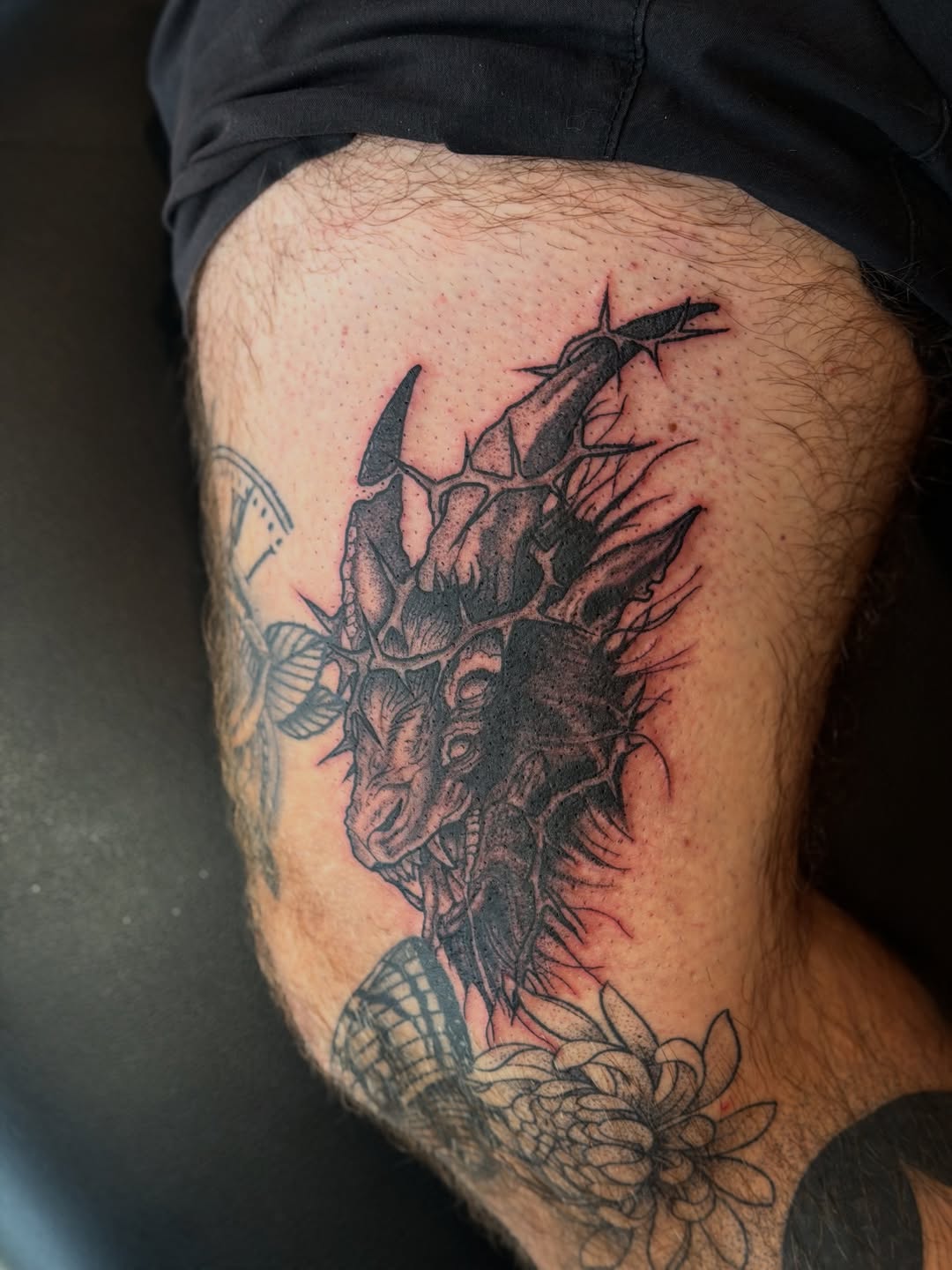 Tattoo by @loveyoutodeathtattoo — dark_realism, black_and_grey