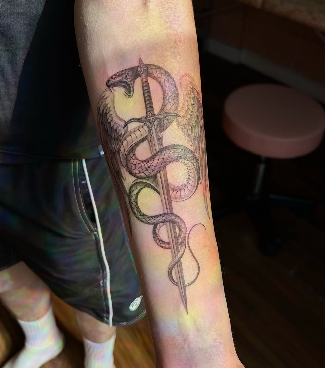 Tattoo by @khloztatz β realism, black_and_grey