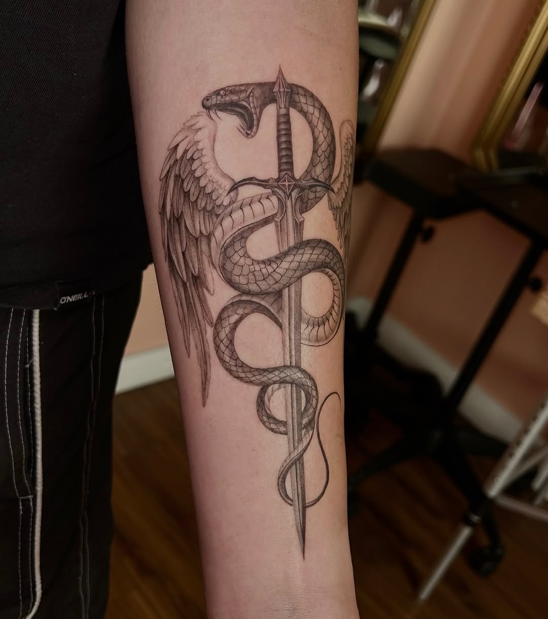 Tattoo by @khloztatz β realism, black_and_grey