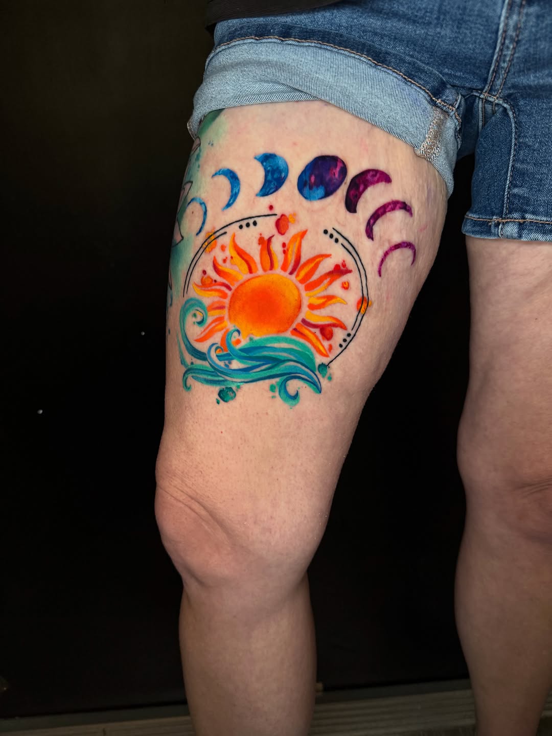 Tattoo by @inked_by_k — watercolor, geometric