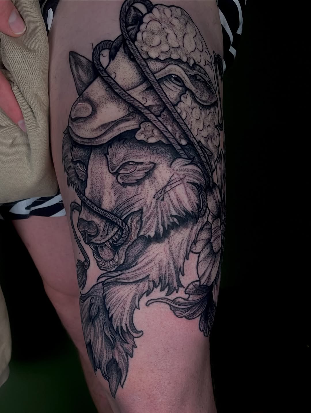 Tattoo by @bumbleknee_tattoos — black_and_grey, realism