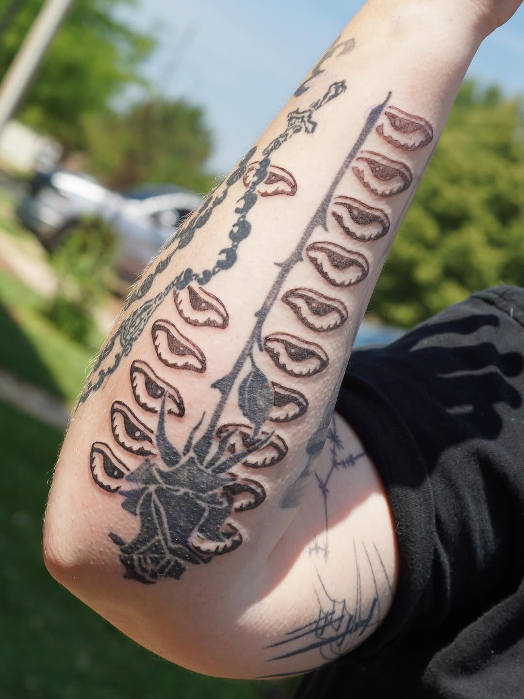 Tattoo by @solarsilas — blackwork, chicano