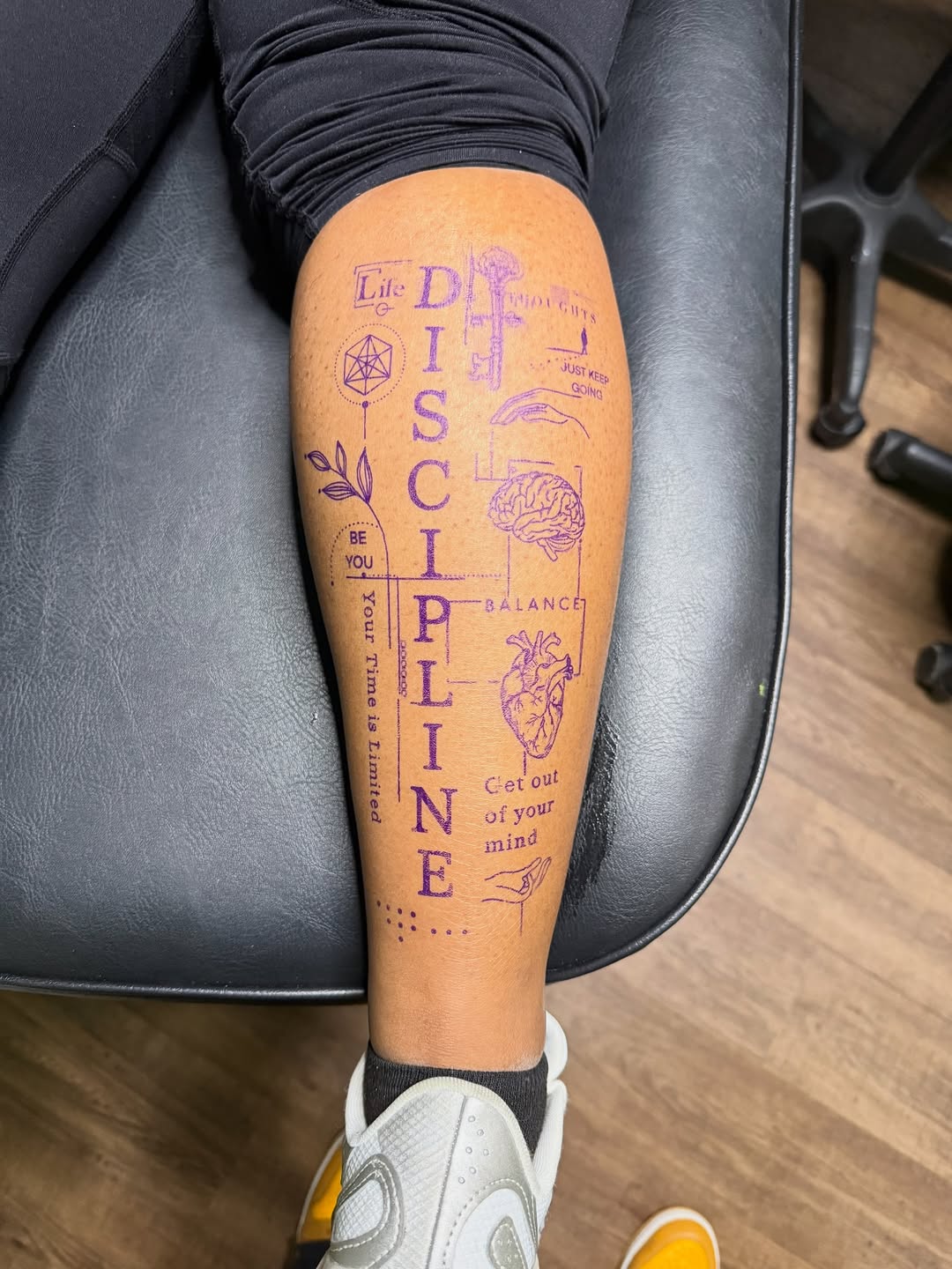 Tattoo by @inkbykimchi — lettering_script, geometric