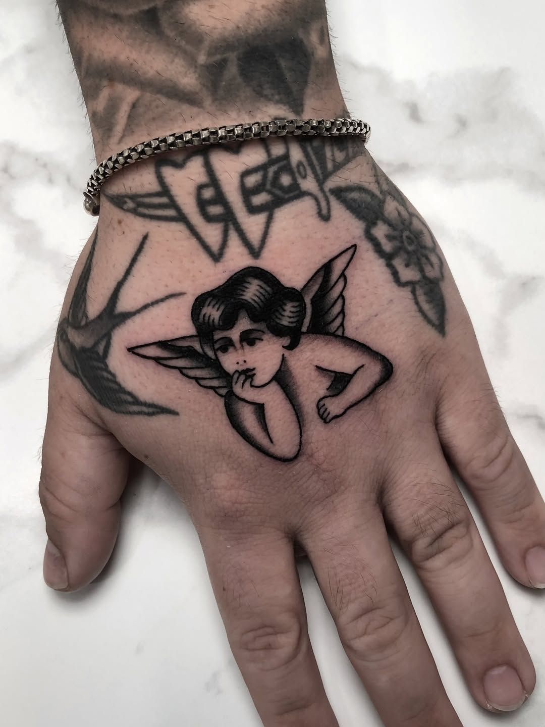Tattoo by @angelwesttattoo — american_traditional, black_and_grey