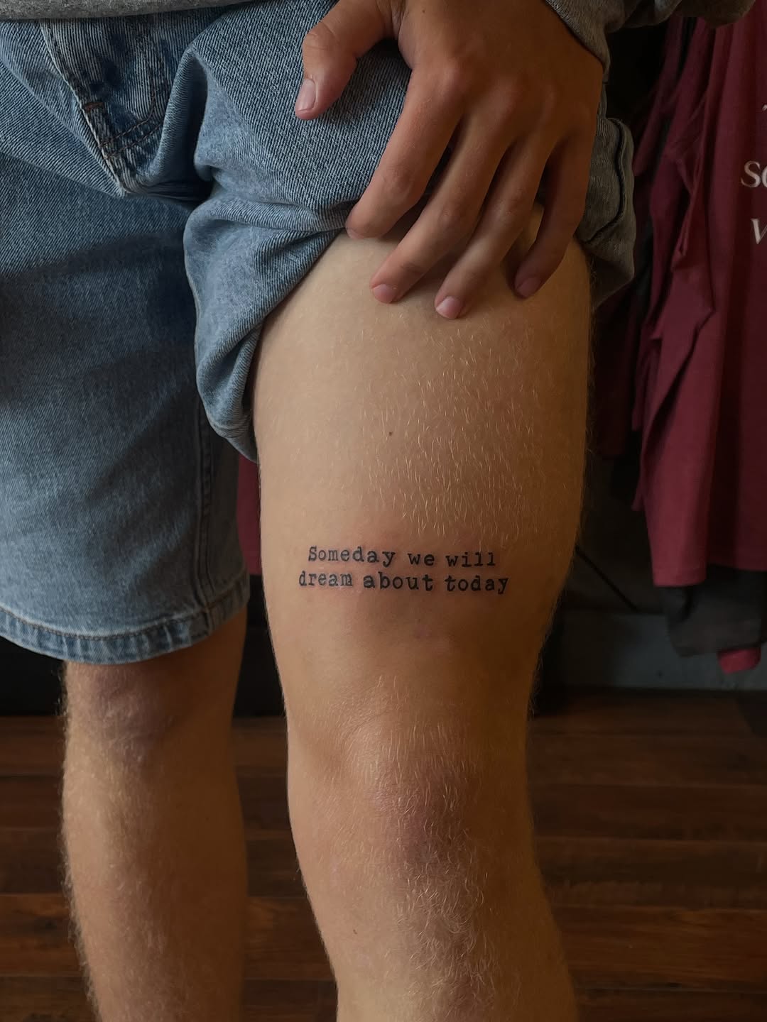 Tattoo by @bone.hands — lettering_script, fine_line