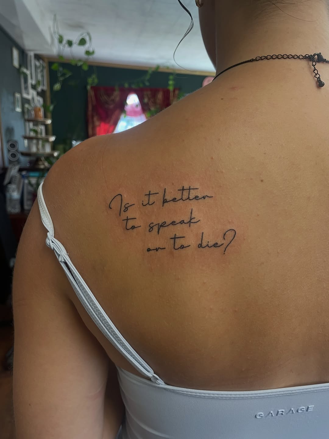 Tattoo by @bone.hands — lettering_script, fine_line