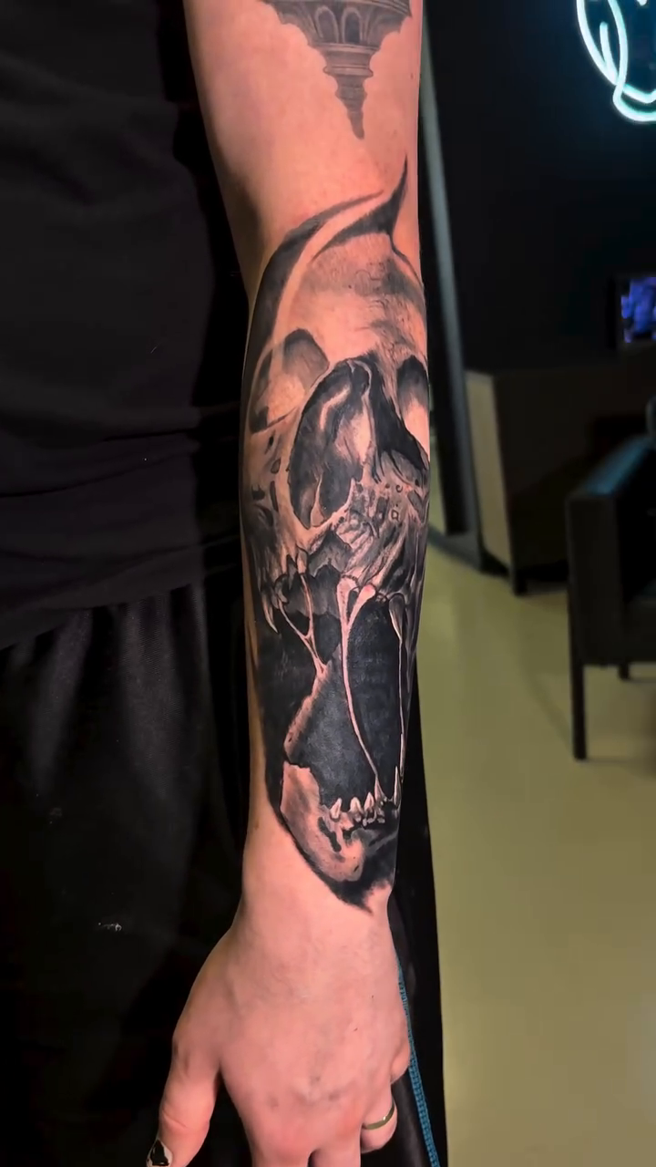 Tattoo by @chrislawtattoos — dark_realism, black_and_grey