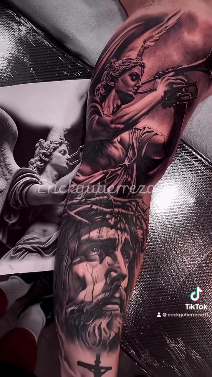 Tattoo by @erickgutierrezart1 — realism, black_and_grey