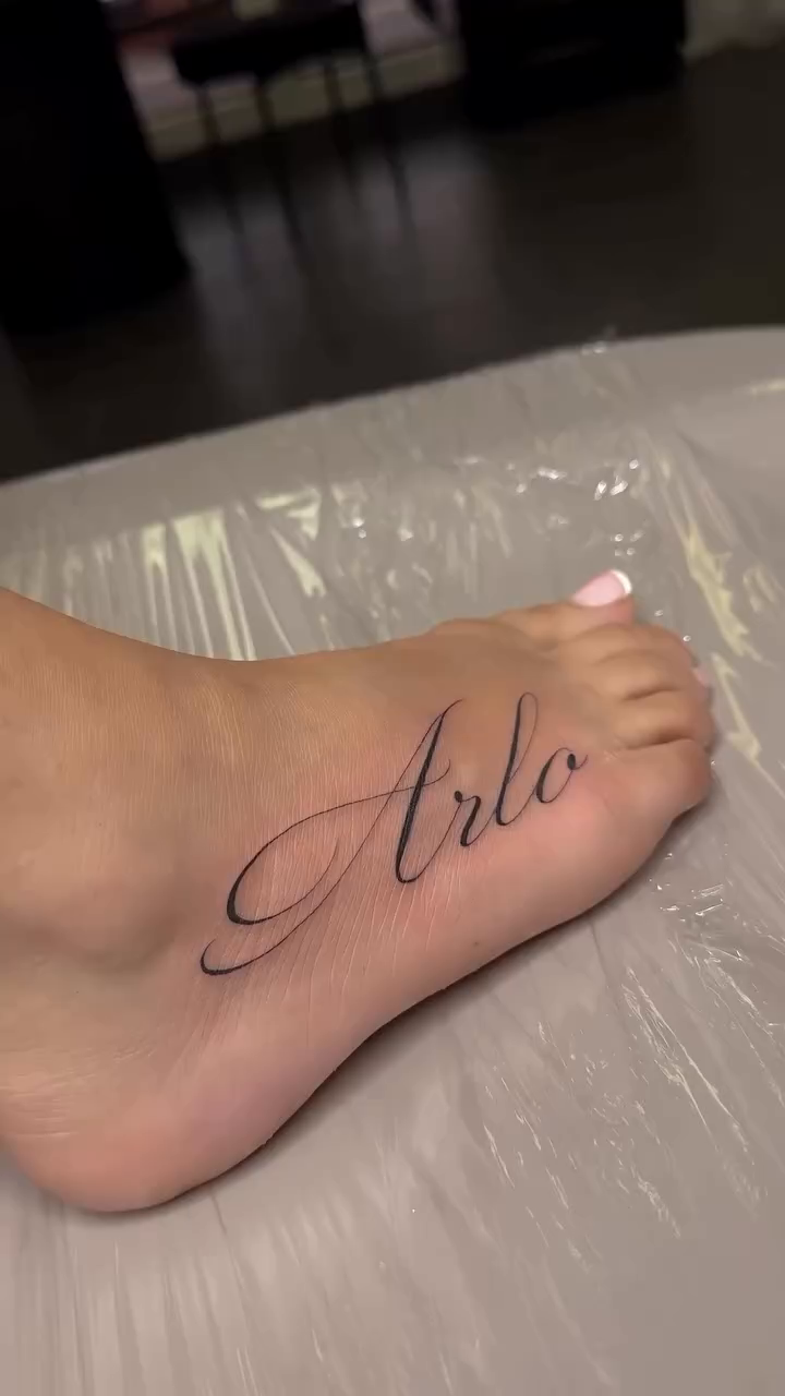 Tattoo by @heynicetatt — lettering_script, fine_line