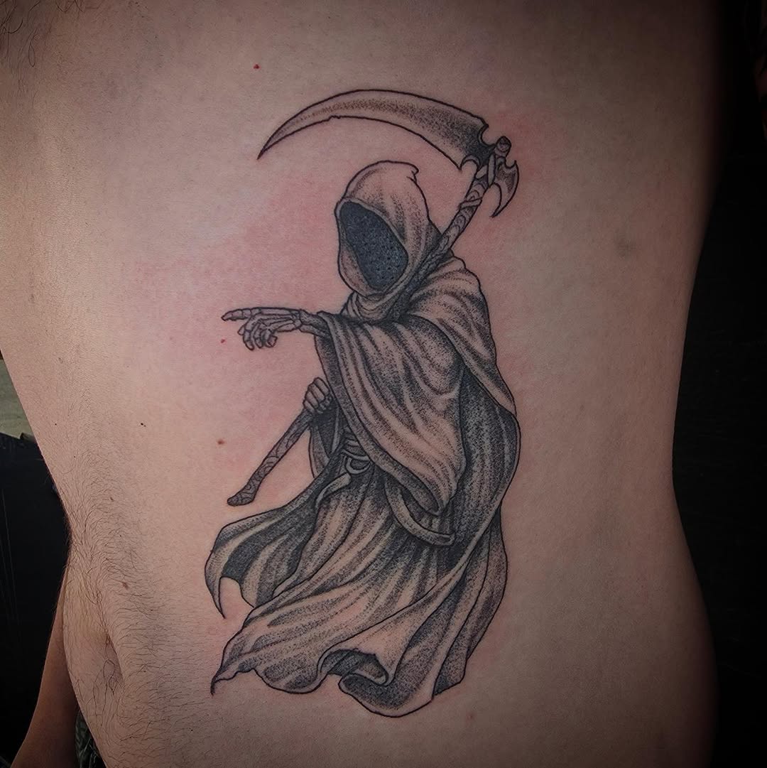 Tattoo by @phatboi915 โ black_and_grey, dotwork