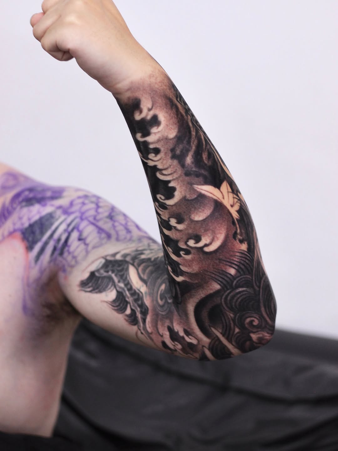 Tattoo by @xuruitattoo — japanese_irezumi, black_and_grey