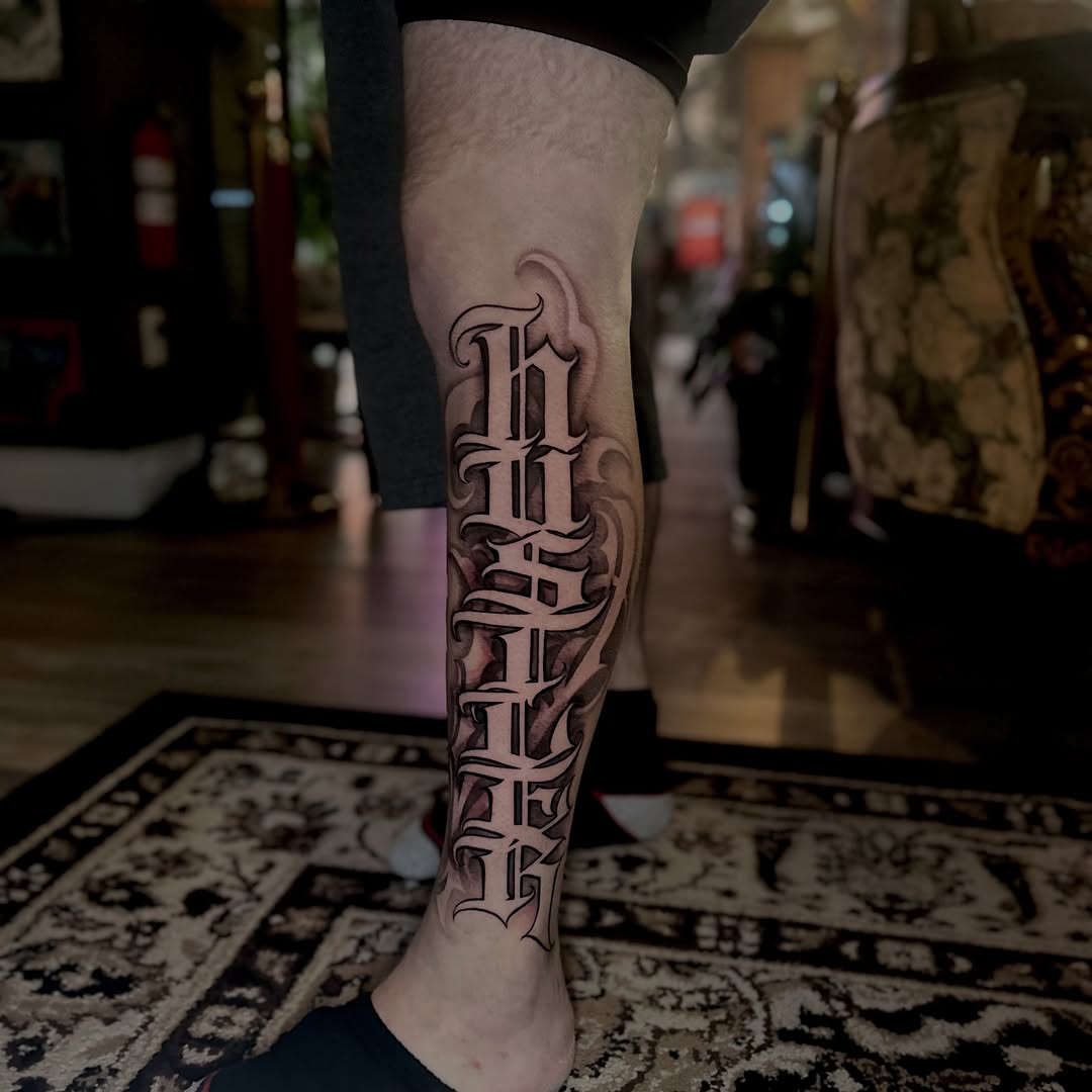 Tattoo by @bigstevelewis — lettering_script, chicano