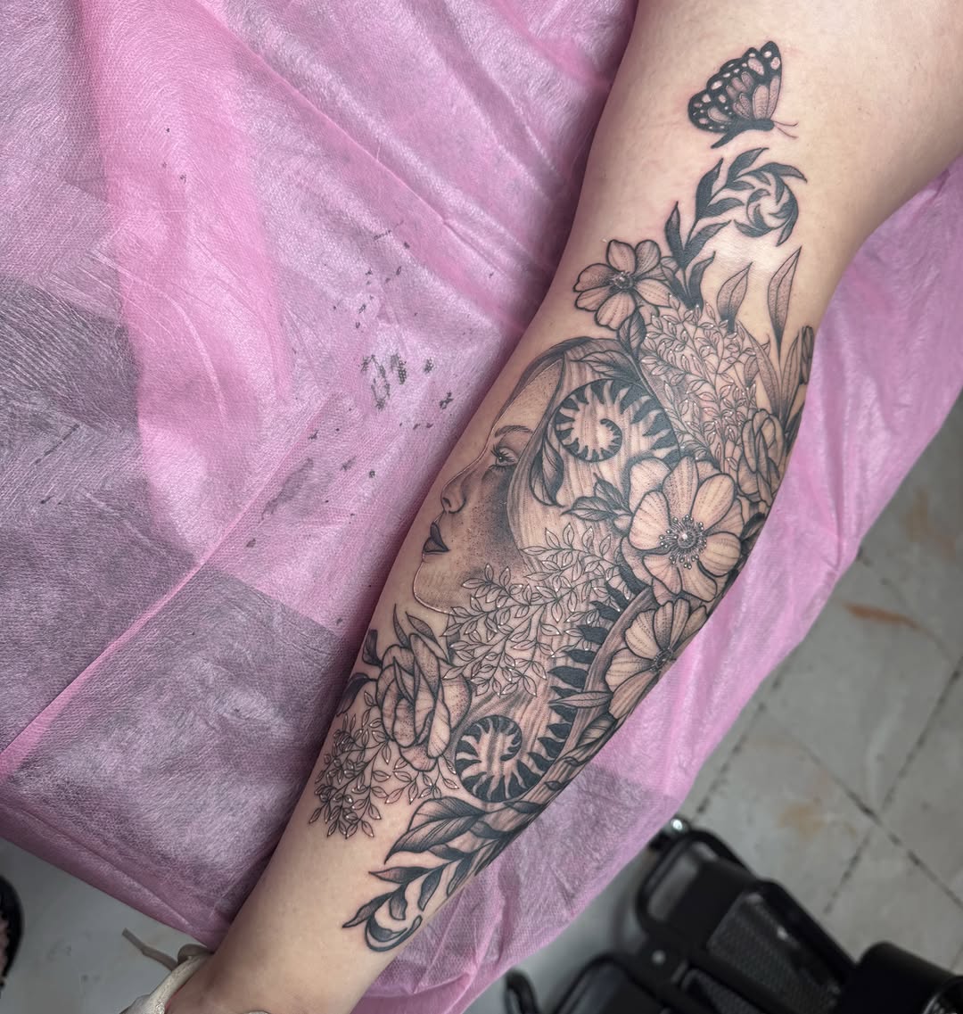 Tattoo by @inkedbydelaney — black_and_grey, realism