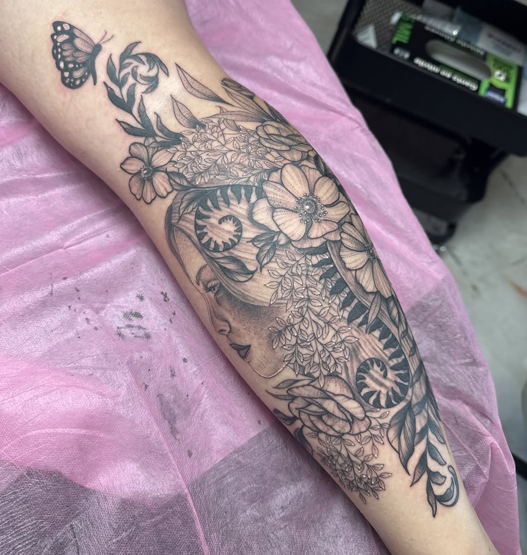 Tattoo by @inkedbydelaney — black_and_grey, realism