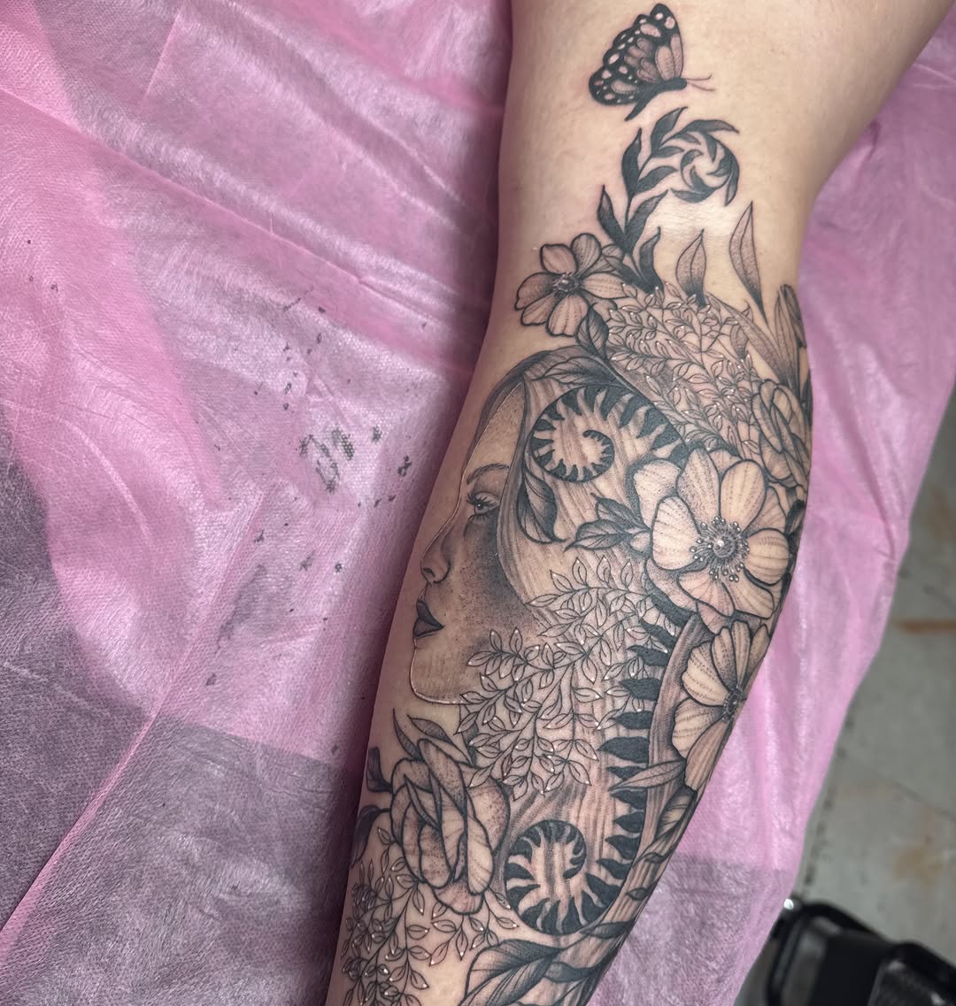 Tattoo by @inkedbydelaney — black_and_grey, realism