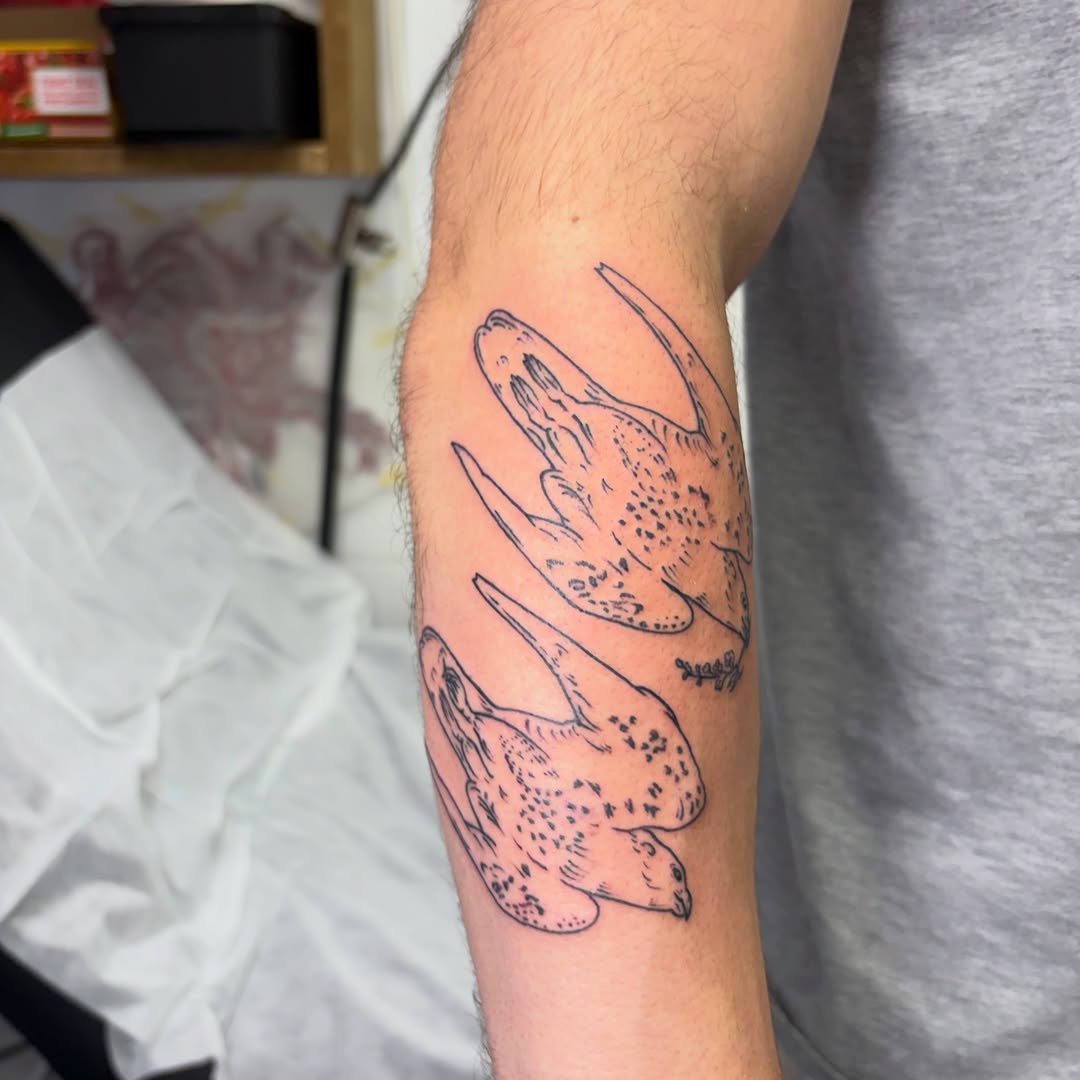 Tattoo by @mushypokes — illustrative, black_and_grey