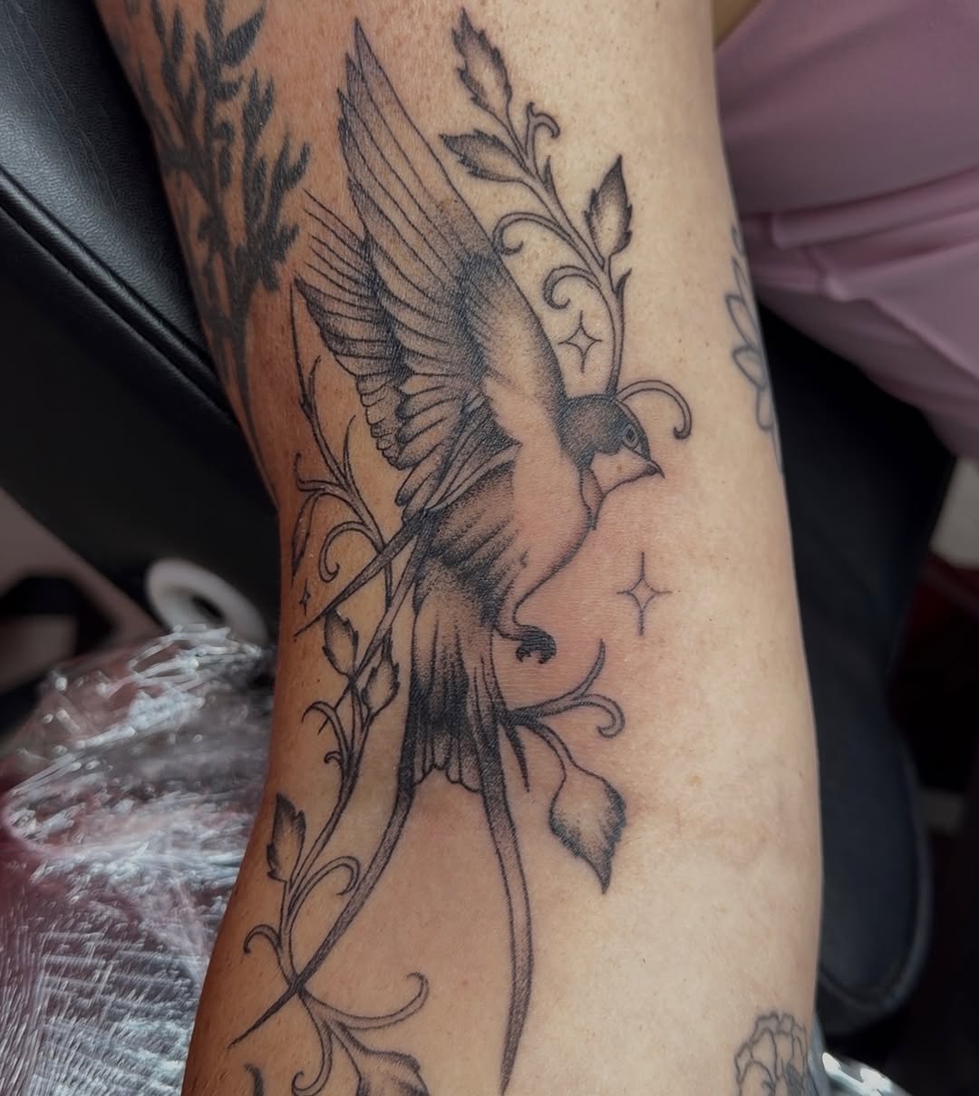 Tattoo by @tatsbycurtii — fine_line, black_and_grey