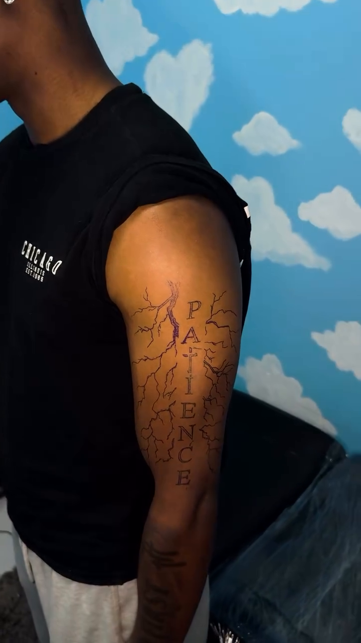 Tattoo by @theheartistry.ink — lettering_script, fine_line