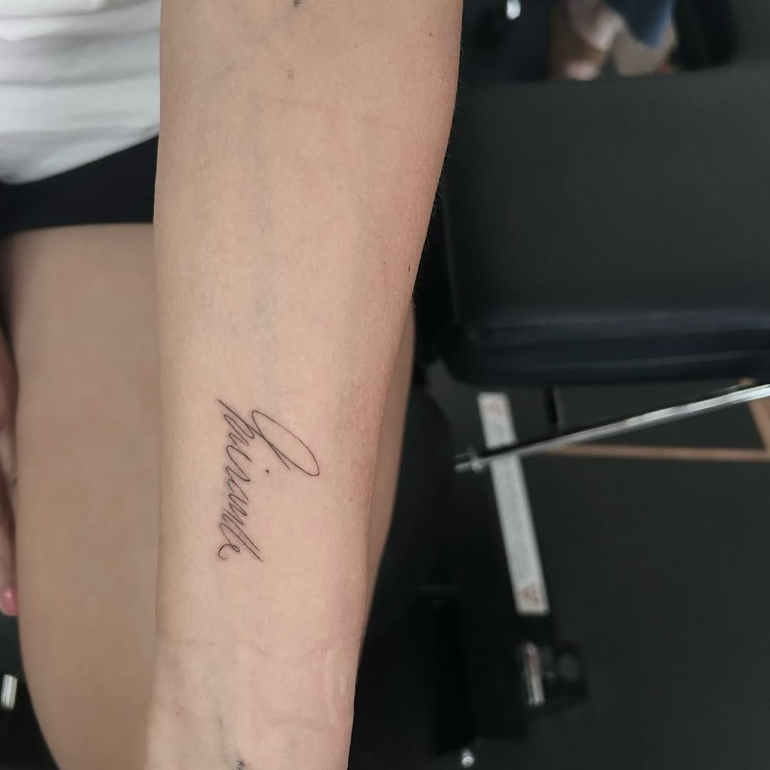 Tattoo by @jonny_elliott_phx — lettering_script, fine_line