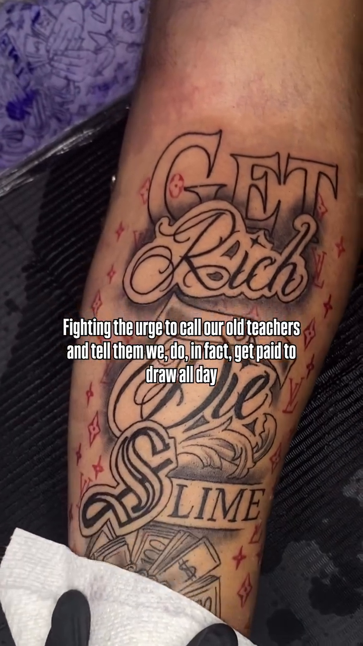 Tattoo by @ahztatz — lettering_script, black_and_grey